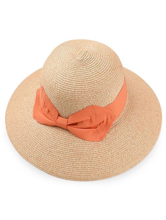 Chapeau de paille design bowknot - Orange 