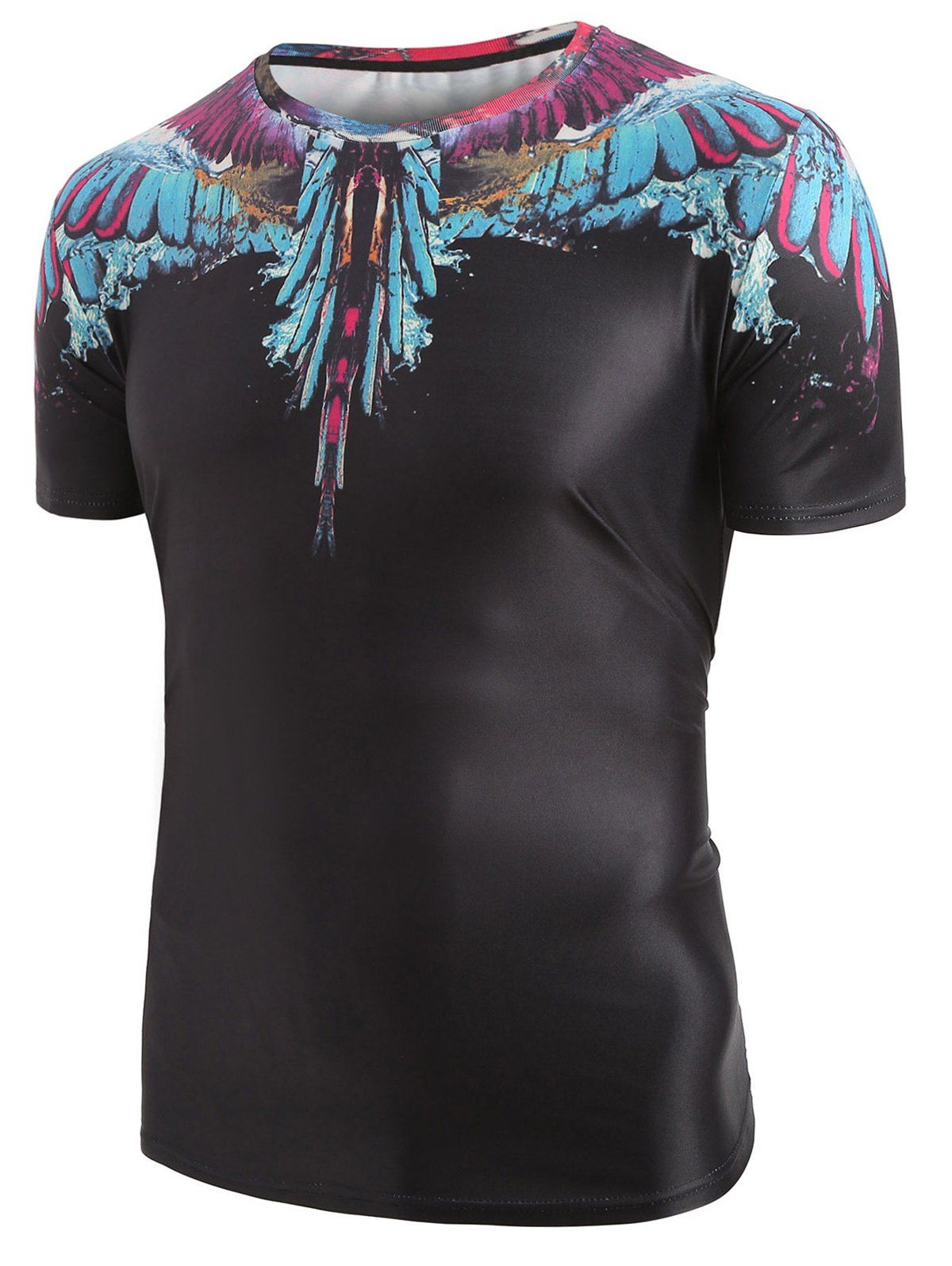 

Wing Paint Printed Short Sleeve T-shirt, Black