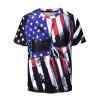 T-shirt Drapeau Américain Imprimé à Manches Courtes - Noir M