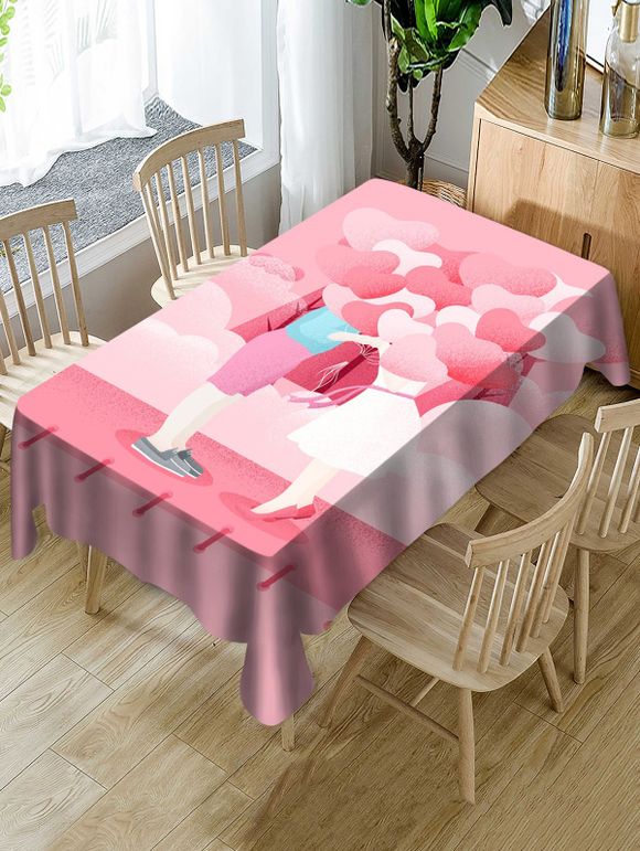 Nappe de Table Imperméable à Imprimé Amoureux pour la Saint-Valentin - multicolor W54 X L54 INCH