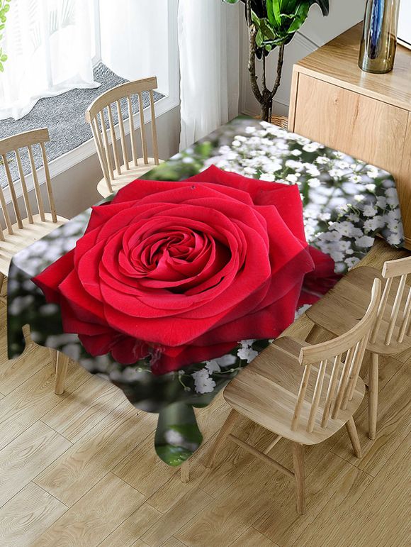 Nappe de Table Imperméable Motif Rose pour la Saint-Valentin - multicolor W54 X L54 INCH