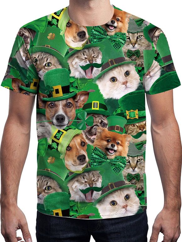 T-shirt Animal Imprimé à Manches Longues - multicolor L