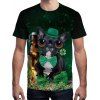 T-shirt à manches courtes imprimé chien 3D - multicolor J S