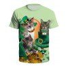 T-shirt à manches courtes à motif animalier or - multicolor XS