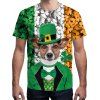 T-shirt à manches courtes imprimé chien 3D - multicolor S