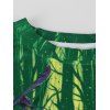 Sweat-shirt imprimé de plantes et de dinosaures en 3D - Vert Forêt Moyen XL