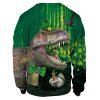 Sweat-shirt imprimé de plantes et de dinosaures en 3D - Vert Forêt Moyen XL