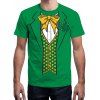 T-shirt 3D Nœud Papillon Imprimé à Manches Courtes - Vert Printemps Moyen XS