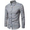 Long Sleeve Plaid Printed Button Up Casual Shirt - YELLOW XS