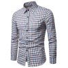 Long Sleeve Plaid Printed Button Up Casual Shirt - YELLOW XS