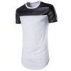 T-shirt Long Panneau en Faux Cuir - Blanc XL