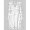 Robe Plongeante en Dentelle Transparente - Blanc 2XL