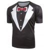 T-shirt Décontracté Manches Courtes à Faux Col - Noir S
