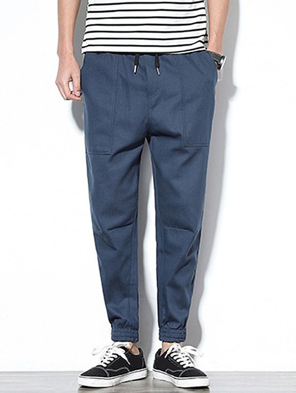 Pantalon de jogging à cordon de serrage - Bleu gris XS