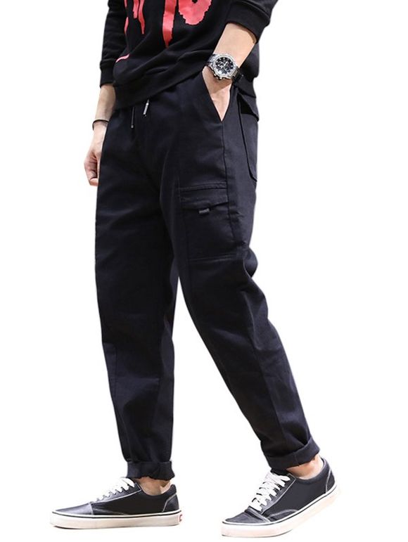 Pantalon fuselé à cordon de jogging - Noir 2XL