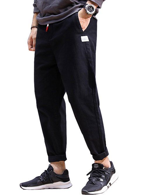 Pantalon Fuselé à Cordon - Noir XL