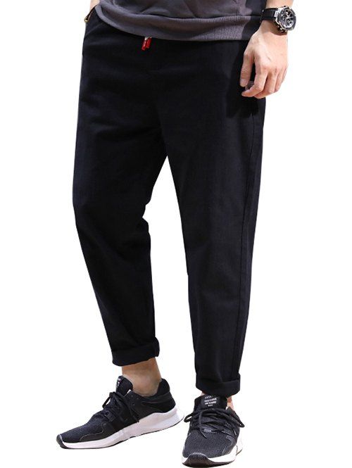 Pantalon de jogging à taille haute avec cordon de serrage - Noir XL