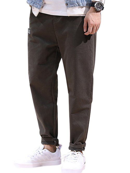 Pantalon de jogging à taille haute avec cordon de serrage - café 2XL
