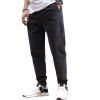 Drawstring Patched High Waisted Joggers Pants - COFFEE 3XL