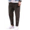 Pantalon de jogging à taille haute avec cordon de serrage - café 3XL