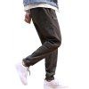 Drawstring Patched High Waisted Joggers Pants - COFFEE 3XL