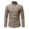 Chemise Décontractée Ourlet à Carreaux à Manches Longues - Jaune M