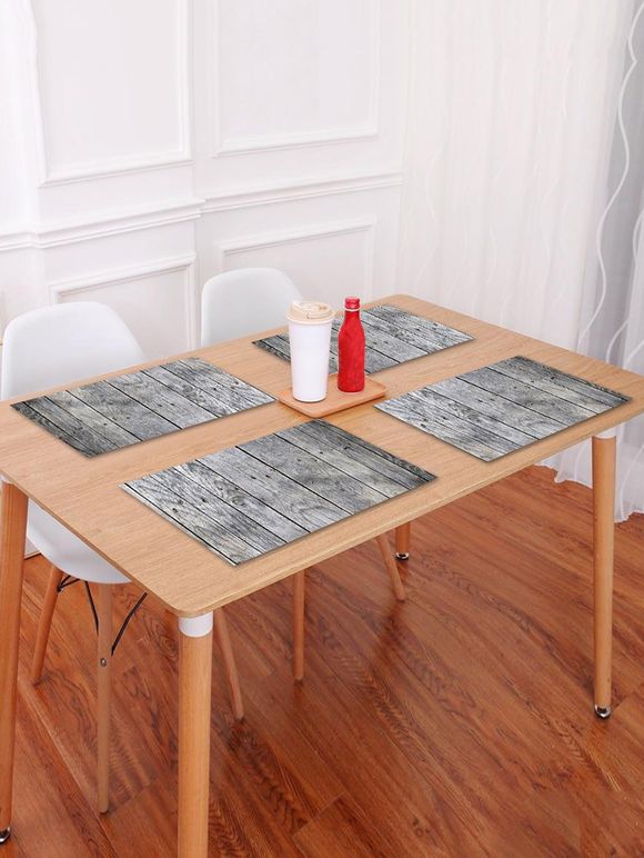 Set de Table Motif Planches en Bois - Cendre gris W18 X L12 INCH