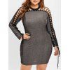 Robe Transparente de Grande Taille à Lacets - Gris L