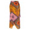 Jupe Mi-Longue Enveloppée Echarpe Imprimée - multicolor S