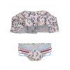 Ensemble de Bikini Découpé Imprimé à Epaule Dénudée - multicolor L