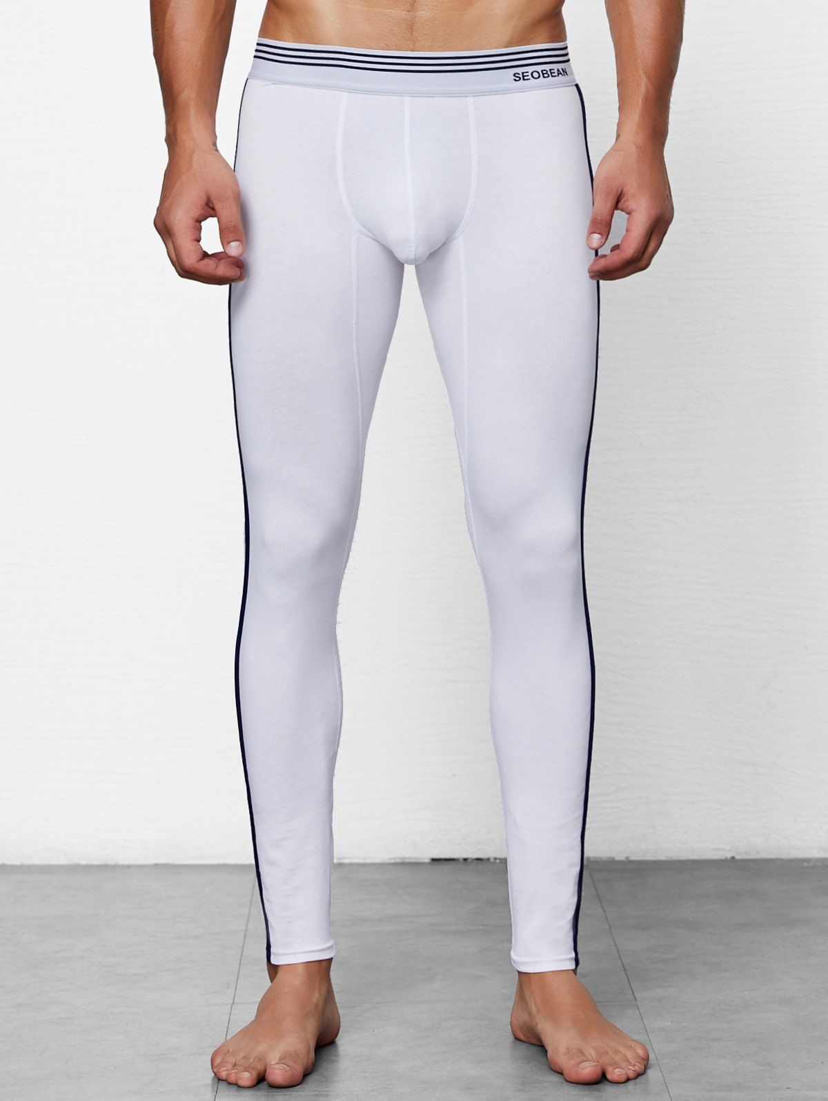 

Close-fitting Solid Color Long Johns, White