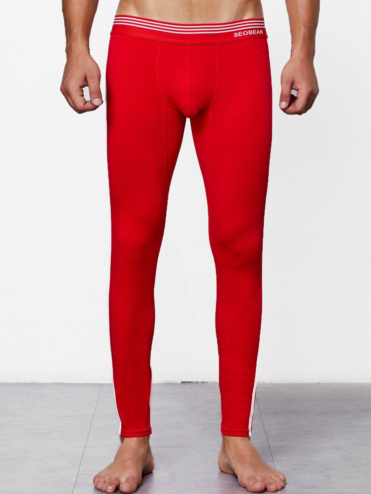 

Close-fitting Solid Color Long Johns, Red