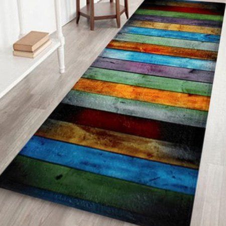 

Velvet Colorful Stripe Large Area Rug, Colormix