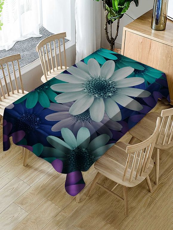 Nappe de Table Imperméable à Imprimé Fleurs Colorées - multicolor W54 X L54 INCH