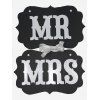 Panneaux à Suspendre à la Chaise Motif Mr et Mrs - Noir 