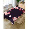 Nappe de Table Imperméable à Imprimé Cœurs pour la Saint-Valentin - Noir W54 X L54 INCH