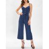 Combinaison Palazzo à Bretelle Fine avec Bouton - Cadetblue L