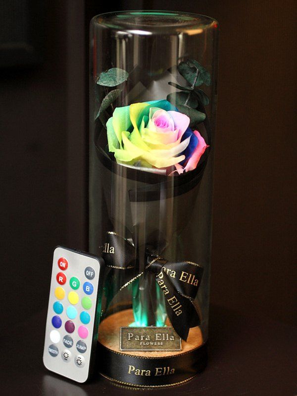 

Valentines Day Artificial Rose Flower with LED Light, Multi