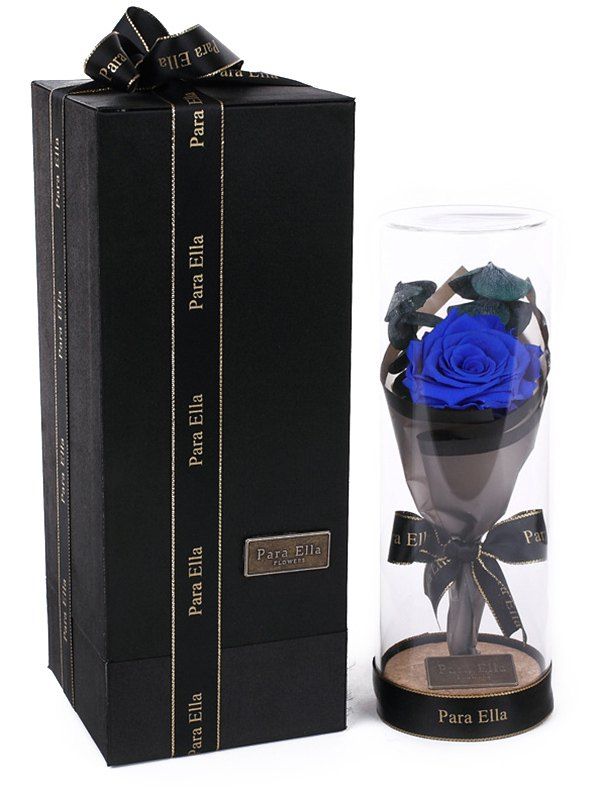 

Valentines Day Artificial Rose Flower with LED Light, Blueberry blue