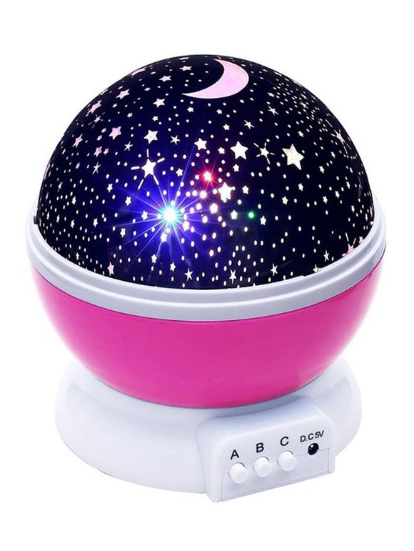 Lampe de Nuit LED Projection Ciel Étoilé USB Jouet Cadeaux d'Anniversaire pour Enfants - Rose 