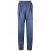 Pantalon à Taille Haute en Satin - Bleu Bleuet S