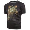 T-shirt Chat Imprimé à Manches Courtes - Noir XS