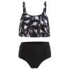 High Rise Dinosaur Print Ruched Bikini Set - BLACK L