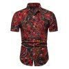 Chemise à Imprimé Cachemire à Manches Courtes - Rouge S