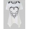 T-shirt Asymétrique de Grande Taille à Manches Courtes - Blanc 5X