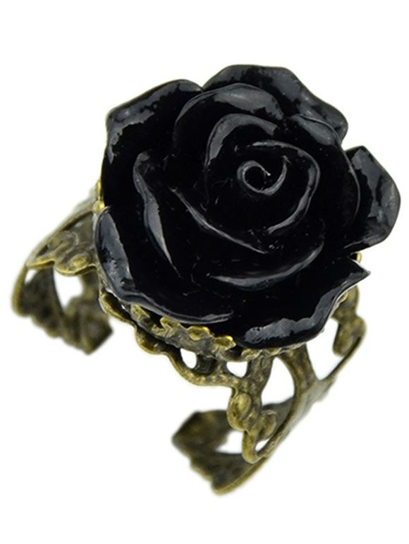 Bague en Forme de Rose Style Gothique Saint-Valentin - Noir RESIZEABLE