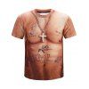T-shirt décontracté à imprimé tatouage ventre - Cassonade 2XL