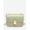 Metal Decoration Cross Body Chain Quilted Bag - MINT GREEN 