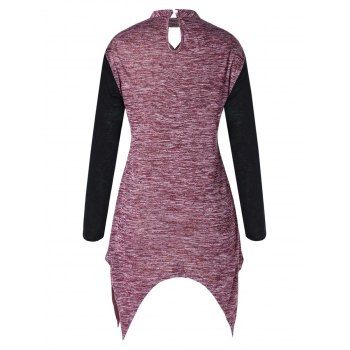

Plus Size Criss Cross High Low Hem T-shirt, Multicolor
