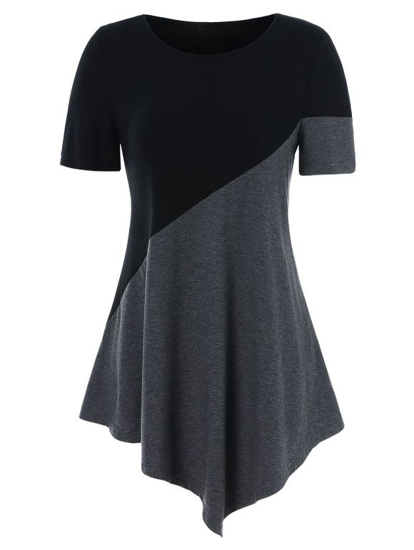 T-Shirt Tunique Bicolore - Noir M